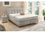 Boxspringbett JOCKENHÖFER GRUPPE "Beatrice erhältlich in 140 & 180cm Breite", grau (mittelgrau 427, 19), B:193cm L:222cm, Bezug Bett: Feincord (100% Polyester);Topper und Matratzenspiegel: 100% Polyester, Komplettbetten, Boxspringbett, 7-Zonen-TTFK-Matratzen und KS-Topper, verschiedene Härtegrade