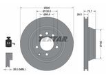 TEXTAR Bremsscheibe PRO+ 92122005 hinten rechts links belüftet 330mm für SKODA VW SEAT AUDI PORSCHE 7L8615601N 7L6615601J 95535240100