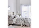 Wendebettwäsche LAURA ASHLEY "Josette, aus Baumwoll Satin", steel, grau, B/L: 230cm x 220cm, 1 Stk., 2 Stk., Satin, B/L: 50cm x 75cm & 50cm x 75cm, 3 tlg., Satin, Obermaterial: 100% Baumwolle, Bettwäsche, Wendebettwäsche, mit floralem Muster, inkl 2 Kissenbezüge