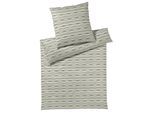 Bettwäsche ELEGANTE "Desire", grau (grün, sand), B/L: 135cm x 200cm, 1 Stk., 1 Stk., Interlock-Jersey, B/L: 80cm x 80cm, 2 Stk., Interlock-Jersey, Obermaterial: 100% Baumwolle, Bettwäsche, Bettwäsche, angenehmes Hautgefühl