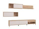 Wohnwand HOME AFFAIRE "Norwich Anbauwand, Wohnkombination, Wohnzimmer-Set", eiche, kaschmir, B:234cm H:196,5cm T:40cm, Holzwerkstoff, MDF, Metall, Kastenmöbel-Sets, Wohnwand, Zwei Arten der Wandmontage. TV-Board Breite: 234 cm