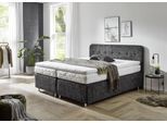 Boxspringbett "Sapporo", grau (anthrazit), L:210cm, WESTFALIA SCHLAFKOMFORT, Komplettbetten, Boxspringbett, Inkl. Zierkissen, wählbar in H2, H3 & H4