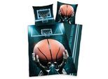 Jugendbettwäsche "Basketball", bunt (multi), B/L: 135cm x 200cm, 1 Stk., 1 Stk., Renforcé, B/L: 80cm x 80cm, 2 Stk., Renforcé, Obermaterial: 100% Baumwolle, HERDING YOUNG COLLECTION, Bettwäsche, Jugendbettwäsche, mit Basketballkorb