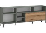 Sideboard HOME AFFAIRE "Pozzi", grau, grün, coast evoke eiche, B:180cm H:73,2cm T:40cm, Holzwerkstoff, MDF, PVC, Sideboards, Sideboard, Breite ca.180 cm