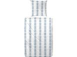 Bettwäsche PRIMERA "the chain", blau (blau, weiß), B/L: 135cm x 200cm, 1 Stk., 1 Stk., Perkal, B/L: 80cm x 80cm, 2 Stk., Perkal, Obermaterial: 100% Baumwolle, Bettwäsche, Bettwäsche, mit Kettenmuster