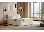 Boxspringbett COTTA "Tower inkl. Bettkasten, mit Keder in abgesetzter Farbe", beige, keder: sand, B:201cm L:228cm, 100% POLYESTER (PES), Komplettbetten, Boxspringbett, in verschiedenen Breiten, Härtegraden und Farben erhältlich