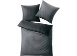 Wendebettwäsche KLEINE WOLKE "Punto", grau (anthrazit), B/L: 135cm x 200cm, 1 Stk., 1 Stk., Mako-Satin, B/L: 80cm x 80cm, 2 Stk., Mako-Satin, Obermaterial: 100% Baumwolle, Bettwäsche, Wendebettwäsche, mit graphischem Muster
