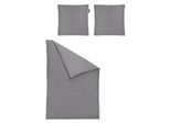 Bettwäsche IRISETTE "Carla in Gr. 135x200, 155x220 oder 200x200 cm", grau (grafit), B/L: 240cm x 220cm, 1 Stk., 2 Stk., Mako-Satin, B/L: 80cm x 80cm, 3 Stk., Mako-Satin, Obermaterial: 100% Baumwolle, Bettwäsche, Bettwäsche, Bettwäsche aus Baumwolle, Bettwäsche mit Reißverschluss