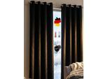 Vorhang WIRTH "Trondheim B" Gr. 14, schwarz, B:270cm H:225cm, Chenille, Polyacryl, Gardinen, Vorhang