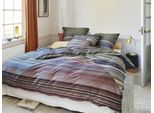 Wendebettwäsche IRISETTE "Glamour 8847", blau (marine), B/L: 240cm x 220cm, 1 Stk., 2 Stk., Mako-Satin, B/L: 80cm x 80cm, 3 Stk., Mako-Satin, Obermaterial: 100% Baumwolle, Bettwäsche, Wendebettwäsche, edler Digitaldruck