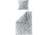 Bettwäsche BIERBAUM "Flower jungle", blau, B/L: 155cm x 220cm, 1 Stk., 1 Stk., Renforcé, B/L: 80cm x 80cm, 2 Stk., Renforcé, Obermaterial: 100% Baumwolle, Bettwäsche, Bettwäsche, 100 % Baumwolle, mit floralem Muster, pflegeleicht