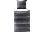 Bettwäsche JEKATEX "EVELYN", grau (grafit), B/L: 135cm x 200cm, 1 Stk., 1 Stk., Mako-Satin, B/L: 80cm x 80cm, 2 Stk., Mako-Satin, Obermaterial: 100% Baumwolle, Bettwäsche, Bettwäsche, Bettwäsche-Set aus 100% Baumwolle