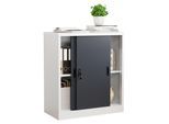 Aktenschrank VCM "Büroschrank Stahlschrank abschließbar Malivo 2fach", schwarz (weiß, anthrazit), B:80cm T:40cm, Obermaterial: 100% Metall MT., Schränke, Aktenschrank