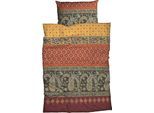 Bettwäsche CASATEX "Murillo", orange (terra), B/L: 135cm x 200cm, 1 Stk., 1 Stk., Biber, B/L: 80cm x 80cm, 2 Stk., Biber, Obermaterial: 100% Baumwolle, Bettwäsche, Bettwäsche, paisley, orientalisch, indisch