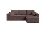 Carryhome Ecksofa, Braun, Kunststoff, 3-Sitzer, Füllung: Schaumstoffflocken,Schaumstoffflocken, Ottomane rechts, seitenverkehrt montierbar, L-Form, 232x143 cm, Liegefunktion, Schlafen auf Sitzhöhe, Rücken echt, haustierfreundlicher Bezug, Wohnzimmer, Sofas & Couches, Wohnlandschaften, Ecksofas
