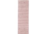 Wollteppich CARPETFINE "Gabbeh Uni, auch als Läufer und Rund erhältlich", rosa, B:60cm H:15mm L:180cm, Wolle, Teppiche, reine Wolle, handgewebt, Gabbeh Loom Tiermotiv, große Farbauswahl
