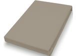 Spannbettlaken PRIMERA "Luxus-Satin", taupe, B:100cm L:200cm, Satin, Obermaterial: 100% Baumwolle, Bettlaken, Spannbettlaken, in hochwertiger Qualität