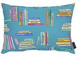 Dekokissen APELT "Carta - Digitaldruck auf Samt", turkis, rose, bedruckt, B:40cm H:10cm L:60cm, Polyester, Dekokissen_Sitzkissen_Kissenhüllen, inclusive Soft-Kissenfüllung 100% PES