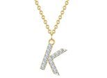 Kette mit Anhänger GLANZSTÜCKE MÜNCHEN "GSM1940", gelbgold, Halsketten, Damen, 40,0cm Basiskette + 5,0cm Verlängerung,mit Zirkonia, Silber 925 (Sterlingsilber), mit Buchstaben-Anhänger