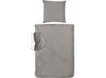 Bettwäsche PRIMERA "Primera Stone-Washed Flanell", grau (granit), B/L: 135cm x 200cm, 1 Stk., 1 Stk., Flanell, B/L: 80cm x 80cm, 2 Stk., Flanell, Obermaterial: 100% Baumwolle, Bettwäsche, Bettwäsche, Bettwäsche aus samtig weicher angerauter Baumwolle, ab Gr. 135x200 cm