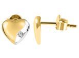 Paar Ohrhänger ADELIA´S "Damen Ohrringe – Ohrstecker aus 375 Gold mit Zirkonia", Damen, Gr. Damen, weiß, Ohrringe, Ideal zum Verschenken – schlicht und stilvoll