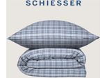 Bettwäsche SCHIESSER "Kate aus weicher Baumwolle mit zeitlosen Karos", hellblau, B/L: 135cm x 200cm, 1 Stk., 1 Stk., Renforcé, B/L: 80cm x 80cm, 2, Renforcé, Obermaterial: 100% Baumwolle, Bettwäsche, Bettwäsche, MADE IN GREEN by OEKO-TEX