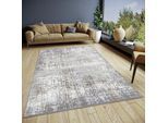 Teppich HANSE HOME "Abstract", beige (creme,grau), B:200cm H:13mm L:280cm, Polyester, Teppiche, Teppich, strapazierfähig, pflegeleicht, robust, glänzend