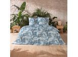 Bettwäsche ESTELLA "Horacio", 600, blau, B/L: 155cm x 220cm, 1 Stk., 1 Stk., Satin (Bio-Baumwolle), B/L: 80cm x 80cm, 2 tlg., Satin (Bio-Baumwolle), Obermaterial: 100% Baumwolle, Bettwäsche, Bettwäsche, 100% Bio-Baumwolle in edler Satin-Qualität