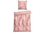 Bettwäsche SCHIESSER "Annic aus weicher Baumwolle in floralem Dessin", rosa, B/L: 135cm x 200cm, 1 Stk., 1 Stk., Renforcé, B/L: 80cm x 80cm, 2 Stk., Renforcé, Obermaterial: 100% Baumwolle, Bettwäsche, Bettwäsche, MADE IN GREEN by OEKO-TEX