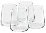 Glas VAN WELL "Ava, Wassergläser 43,0 cl, 4 Stück", transparent, H:10,9cm Ø:9,5cm, Kristallglas, Trinkgefäße, Geschenkkarton mit Sichtfenster, spülmaschinengeeignet