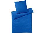 Bettwäsche YES FOR BED "Pure & Simple Uni in Gr. 135x200, 155x220 oder 200x200 cm", blau (nachtblau), B/L: 200cm x 200cm, 1 Stk., 2 Stk., Mako-Satin, B/L: 80cm x 80cm & 80cm x 80cm, 3 Stk., Mako-Satin, Obermaterial: 100% Baumwolle, Bettwäsche, Bettwäsche, Bettwäsche aus Baumwolle, zeitlose Bettwäsche mit seidigem Glanz