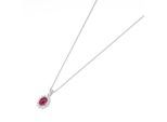 Kette mit Anhänger SMART JEWEL "farbiger Stein und Zirkonia Steine, Silber 925", rot, Halsketten, Damen, 45cm, Silber 925 (Sterlingsilber)