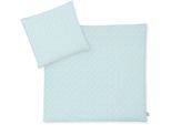 Kinderbettwäsche JULIUS ZÖLLNER "Planty", blau (aqua), B/L: 80cm x 80cm, 1 Stk., 1 Stk., Jersey, B/L: 35cm x 40cm, 2 Stk., Jersey, Obermaterial: 100% Baumwolle, Bettwäsche