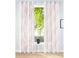 Gardine OTTO HOME "Dimona" Gr. 1, rosa (weiß, rosé), B:140cm H:145cm, Voile, Polyester, Gardinen, Gardine, 2-er Set, transparent, Voile, Polyester, Wellen