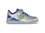 Fußballschuh LOTTO, Mädchen, Gr. 36, silber (silber, blau), Synthetik, mehrfarbig, Schuhe Fußballschuh, - mit kurzen, abriebfesten Gummistollen