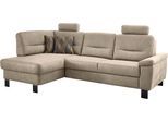 Ecksofa DIE PLANBAR "PP-PF23172 L-Form, Breite 244 cm", beige (mandel), B:244cm H:88cm T:160cm, 100% Polyester, Sofas, Ecksofa, Eckgarnitur mit besonders kleinem Stellmaß ca. 160 x 244 cm