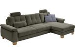 Ecksofa DIE PLANBAR "PP-LA19101 L-Form, Breite 316 cm", forest, B:316cm H:86cm T:177cm, 88% Polyester;12% Polyamid, Sofas, Ecksofa, wahlweise mit Bettfunktion und verstellbaren Kopfstützen, in Cord