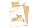 Babybettwäsche BABY BEST "Waldfreunde", bunt, B/L: 100cm x 135cm, 1 Stk., 1 Stk., Renforcé, B/L: 40cm x 60cm, 2 Stk., Renforcé, Obermaterial: 100% Baumwolle, Bettwäsche, Babybettwäsche, mit liebevollem Motiv