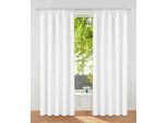 Vorhang OTTO HOME "Raja, Gardinen mit Kräuselband, Vorhänge Wohnzimmer" Gr. 3, weiß, B:140cm H:225cm, Polyester, Recyceltes Material, Gardinen, Vorhang, 2er-Set, Bestseller, einfarbig, modern, pflegeleicht, Mikrofaser