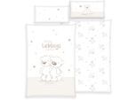 Kinderbettwäsche OTTO HOME "Kleiner Liebling in Gr. 100x135 und 135x200 cm", beige, B/L: 135cm x 200cm, 1 Stk., 1 Stk., Renforcé, B/L: 80cm x 40cm, 2 Stk., Renforcé, Obermaterial: 100% Baumwolle, Bettwäsche, Kinderbettwäsche, aus Baumwolle, mit niedlichem Bärenmotiv & Schriftzug, Babybettwäsche