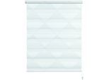 Doppelrollo GARDINIA "EASYFIX Duo Rollo Triangle" Gr. 4, grau, B:100cm H:150cm, Polyester, Rollos, Doppelrollo, segmentweise gewebter Stoff