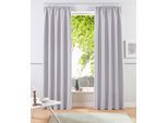Vorhang OTTO HOME "Raja, Gardinen mit Kräuselband, Vorhänge Wohnzimmer" Gr. 1, grau (silbergrau), B:140cm H:145cm, Polyester, Recyceltes Material, Gardinen, Vorhang, 2er-Set, Bestseller, einfarbig, modern, pflegeleicht, Mikrofaser, Topseller