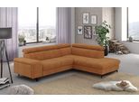 Ecksofa COTTA "Emma L-Form, B: 262 cm", braun (cognac), B:262cm H:97cm T:215cm, Sofas, Ecksofa, mit Kopfteilverstellung, optional Bettfunktion & Bettkasten