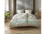 Bettwäsche KLEINE WOLKE "Calmaro", bunt, B/L: 155cm x 220cm, 1 Stk., 1 Stk., Mako-Satin, B/L: 80cm x 80cm, 2 Stk., Mako-Satin, Obermaterial: 100% Baumwolle, Bettwäsche, Bettwäsche, mit Blättern