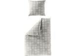 Bettwäsche BIERBAUM "3063", grau (beige), B/L: 155cm x 220cm, 1 Stk., 1 Stk., Mako-Satin, B/L: 80cm x 80cm, 2 Stk., Mako-Satin, Obermaterial: 100% Baumwolle, Bettwäsche, Bettwäsche, Mako-Satin, 100 % Baumwolle, pflegeleicht