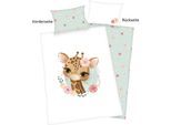 Babybettwäsche BABY BEST "Giraffe", bunt, B/L: 100cm x 135cm, 1 Stk., 1 Stk., Renforcé, B/L: 60cm x 40cm, 2 Stk., Renforcé, Obermaterial: 100% Baumwolle, Bettwäsche, Babybettwäsche, mit liebevollem Motiv