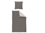 Wendebettwäsche IRISETTE "Alpaka-K 8414", beige (natur), B/L: 155cm x 200cm, 1 Stk., 1 Stk., Flanell, B/L: 80cm x 80cm, 2 Stk., Flanell, Obermaterial: 100% Baumwolle, Bettwäsche, Wendebettwäsche, wohlig warm und kuschelig