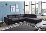 Ecksofa COTTA "Komaris L-Form, B: 249 cm", grau (lava), B:249cm H:72cm T:100cm, Microfaser PRIMABELLE (100% Polyester);Kunstleder SOFTLUX;Feinstruktur (100% Polyester);Kunstleder SOFTLUX/Struktur (100% Polyester);NaturLEDER, Sofas, Ecksofa, mit Kopfteilverstellung, optional Bettfunktion, Bettkasten & Licht