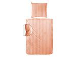 Bettwäsche PRIMERA "Stone-Washed Style", orange (papaya), B/L: 155cm x 220cm, 1 Stk., 1 Stk., Renforcé, B/L: 80cm x 80cm, 2 Stk., Renforcé, Obermaterial: 100% Baumwolle, Bettwäsche, Bettwäsche, Bettwäsche mit Streifen aus 100 % Baumwolle, ab Gr. 135x200 cm
