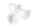 Schale SELTMANN WEIDEN "Müslischalen Trio Highline ø 15 cm 6er Set weiß-grau", bunt (weiß, grau), Schüsseln, Schale